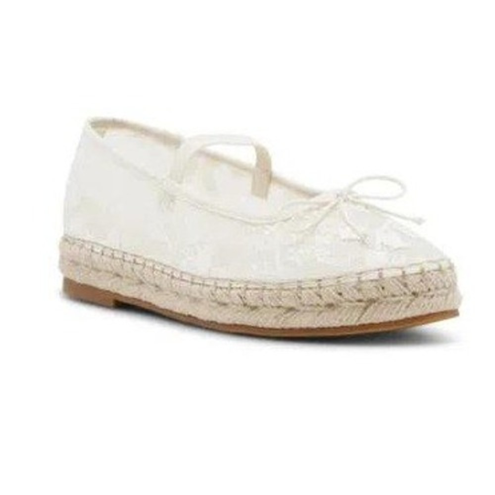 Madden Girl Julyy White Lace Espadrille Mary Jane Flats Size 7M NEW